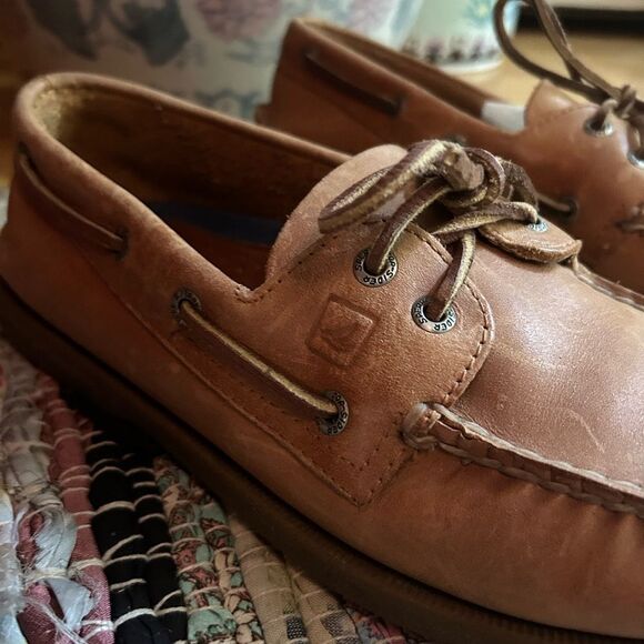 Sperry Top Sider Men's Tan Leather Boat Shoes 9M - Picture 5 of 16